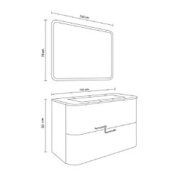 Kiamami Valentina ARMOIRE DE TOILETTE MURALE 100 CM CHÊNE ARCTIQUE NOIR RÉSINE LAVABO | HOLLYWOOD