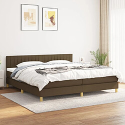 Maison Chic Structures de lit + matelas,Lit à sommier tapissier avec matelas Marron foncé 200x200 cm -MN75130