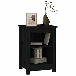 Maison Chic Table de chevet,Table de nuit,Table d'appoint pour salon Noir 40x35x55 cm Bois de pin solide -MN22728 pas cher