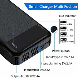 YOBON Batterie Externe 30000mAh, Power Bank 4 Ports de Sorties Rapide, Chargeur Portable avec L'écran LCD convient pour les Smartphone