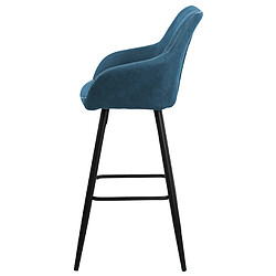 Beliani Tabouret de bar Set de 2 Tissu Bleu azur DARIEN pas cher