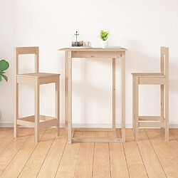 vidaXL Tabourets de bar lot de 2 40x41,5x112 cm bois massif de pin