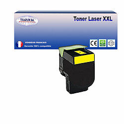 T3Azur 80C2SY0/80C0S40 - Toner compatible avec Lexmark CX510de, CX510dhe, CX510dthe Jaune - 2 000 pages 