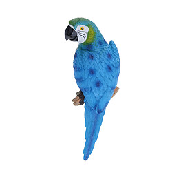 perroquet réaliste résine oiseau ornement animal suspendu 31cm look gauche bleu