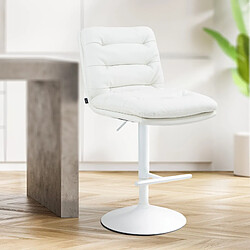 Non Tabouret de bar Damar simili cuir blanc