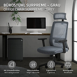 ML-Design Chaise de bureau gaming d'ordinateur ergonomique pivotante avec roulettes gris