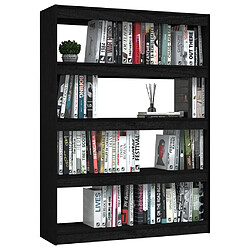 Avis vidaXL Bibliothèque/Séparateur de pièce Noir 100x30x135,5cm Pin massif