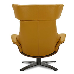 Avis MY NEW DESIGN NAOS- FAUTEUIL EN CUIR JAUNE MOUTARDE ET CHENE NATUREL