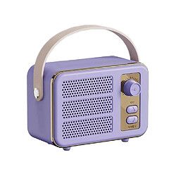 Yonis Mini Enceinte Bluetooth Retro Hifi Son Stéréo Portable Couleur Pourpre