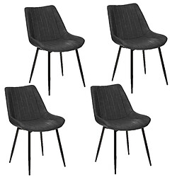 Toilinux Lot de 4 Chaises Olwen - Couleur Ardoise