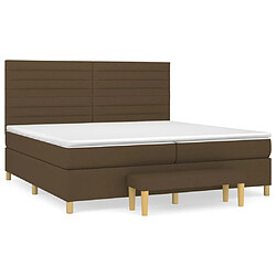 vidaXL Sommier à lattes de lit avec matelas Marron foncé 200x200 cm