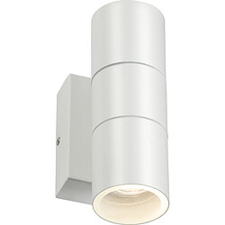 KNIGHTSBRIDGE Applique murale GU10 haut et bas avec capteur photocellule - Blanc 230V IP54 2x20W 