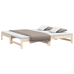 Avis Maison Chic Lit d'appoint 2x(100x200)cm,Lit coulissant Lit de repos Bois de pin massif -GKD21193