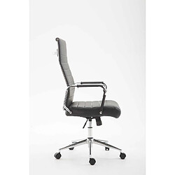 Decoshop26 Fauteuil de bureau en synthétique noir avec assise rembourrée pivotant BUR10239