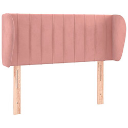 Maison Chic Tête de lit scandinave avec oreilles,meuble de chambre Rose 93x23x78/88 cm Velours -MN48160