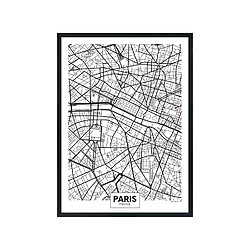 Homemania Tableau carte ville City Map- L. 33 x H. 43 cm - Paris