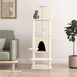 vidaXL Arbre à chat avec griffoirs en sisal Crème 154 cm