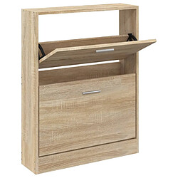 vidaXL Armoire à chaussures Chêne 59x17x81 cm Bois d'ingénierie