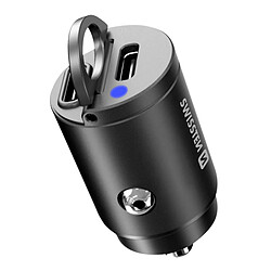 Chargeur Voiture 30W Double Port USB-C Power Delivery Compact Swissten Noir