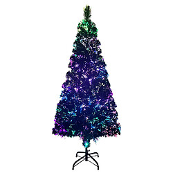 vidaXL Sapin de Noël artificiel avec support vert 180 cm fibre optique