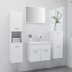 vidaXL Ensemble de meubles de salle de bain Blanc Bois d'ingénierie