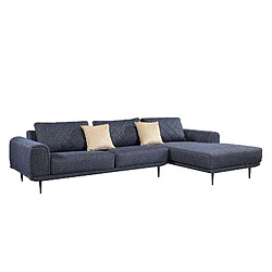 Canapé Méridienne à Droite Abruzzo Pärumm 300/175x95x85 cm Bleu Jaspe Coussins