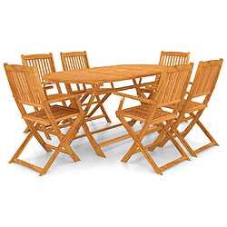 Maison Chic Mobilier pliable de jardin 7 pcs,Mobilier d'extérieur,table et chaises Bois d'acacia solide -GKD440951