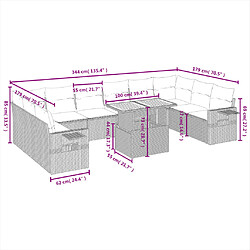 Acheter vidaXL Salon de jardin 11 pcs avec coussins gris résine tressée