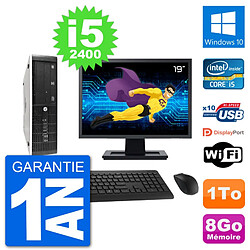 PC HP 8300 SFF Ecran 19" Intel i5-2400 RAM 8Go Disque Dur 1To Windows 10 Wifi - Occasion