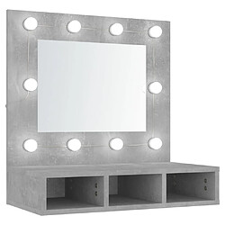 Helloshop26 Armoire à miroir avec led 60 x 31,5 x 62 cm gris 02_0006673