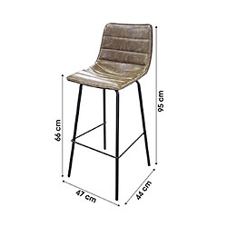 Urban Living Tabouret de bar industriel Brooklyn - H. 92 cm - Kaki