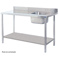 AFI COLLIN LUCY? Table de Chef Inox Avec Bac à Droite - Gamme 700 - AFI Collin Lucy