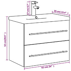 vidaXL Armoire lavabo de salle de bain avec bassin intégré sonoma gris pas cher