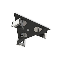 Luminaire Center Spot multiple Filippo Noir mat, Chrome poli