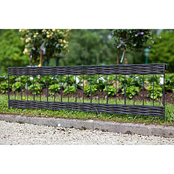 Windhager Bordure de jardin en résine tressée ajourée et métal 100x25 cm 