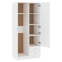 Acheter vidaXL Garde-robe Blanc 80x52x180 cm Bois d’ingénierie