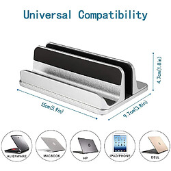 Universal Stand portable vertical PHOCAR MacBook Dock Stand Portable Portable Réglable Tablet Aluminium Tablet Stand Station de quai pour les téléphones portables, iPad, MacBook et pas cher