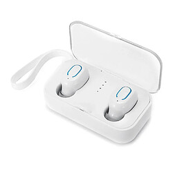 Universal T18s tws sans fil bouchon d'oreille bluetooth 5.0 casque mini casque stéréo portable avec micro pour Xiaomi blanc 