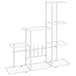 vidaXL Support pour plantes 94,5x25x88 cm Blanc Métal