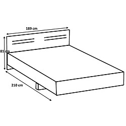 Pegane Chambre à coucher compléte adulte (lit 180 x 200 + 2 chevets + armoire) coloris effet bois