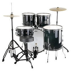 XDrum Rookie 22"" Standard Batterie acoustique en noir set complet avec école de batterie + DVD