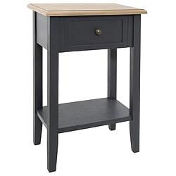 Pegane Table de chevet coloris gris foncé avec 1 tiroir - L.45 x l.30 x H.67 cm