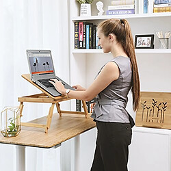 SONGMICS Table de lit pliable en bambou pour PC portable inclinable 55 x 35 x 29 cm LLD002