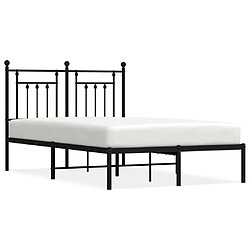 Maison Chic Lit adulte - Cadre de lit métal avec tête de lit,Structure du lit Contemporain pour chambre noir 135x190 cm -MN36589