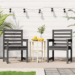 Avis Maison Chic Lot de 2 Chaises de jardin,Fauteuil d'extérieur gris 60x48x91 cm bois massif de pin -MN77229