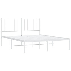 Acheter vidaXL Cadre de lit métal sans matelas et tête de lit blanc 140x190 cm