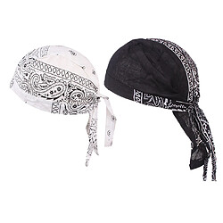 2pcs Coton Doux Turban Chapeau Chemo Cap Durag Head Scarf Cover Skull Cap bonnet perte cheveux femmes bonnet musulmanes