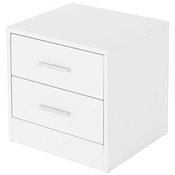 ML-Design Table de chevet 2 tiroirs armoire de nuit chambre à coucher blanc 38x37x34 cm ML-Design Table de Chevet avec 2 Tiroirs, Blanc, 38 x 37 x 34 cm, en Bois, Table de Nuit d'Appoint, Commode Console, Meuble Armoire de Rangement, Convient à Chaque Lit et Chambre à Coucher ou Bureau