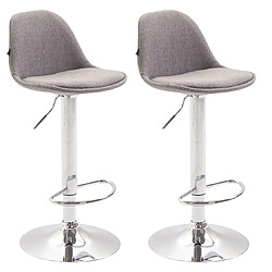 Non Lot de 2 tabourets de bar Kiel tissu