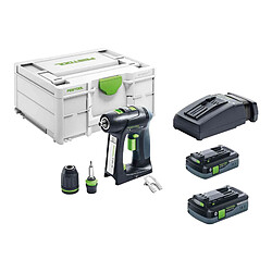 Perceusevisseuse sansfil Festool C18HPC 40 IPlus 18 V 2 batteries 4 Ah chargeur Systainer